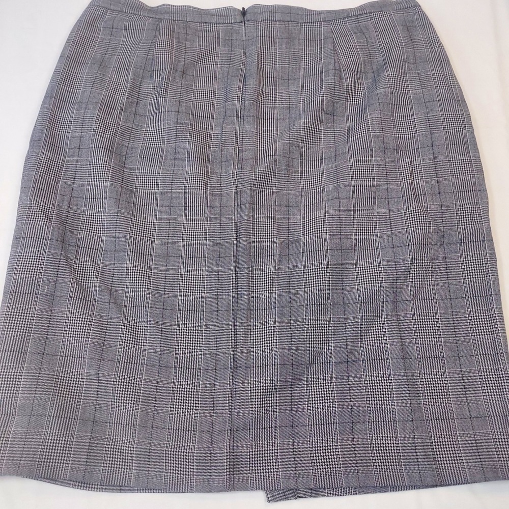Banana Republic Grey Glen Plaid Wrap Front Pencil Skirt Womens Size 12 Office
